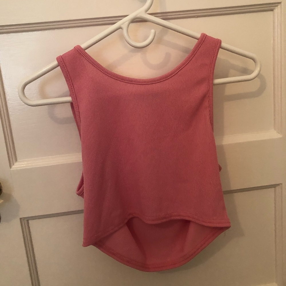 Hot pink cropped tank top